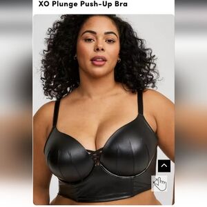 Leather push up bra